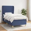 Image de Sommier À Lattes De Lit Avec Matelas Bleu 90x190 Cm Tissu Vidaxl