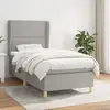 Image de Sommier À Lattes De Lit Avec Matelas Gris Clair 100x200cm Tissu Vidaxl