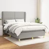 Image de Sommier À Lattes De Lit Avec Matelas Gris Clair 140x190cm Tissu Vidaxl