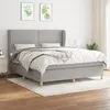 Image de Sommier À Lattes De Lit Avec Matelas Gris Clair 180x200cm Tissu Vidaxl