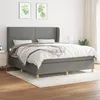 Image de Sommier À Lattes De Lit Avec Matelas Gris Foncé 180x200cm Tissu Vidaxl
