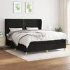 Image de Sommier À Lattes De Lit Avec Matelas Noir 180x200 Cm Tissu Vidaxl
