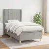 Image de Sommier À Lattes De Lit Avec Matelas Gris Clair 80x200 Cm Tissu Vidaxl