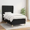 Image de Sommier À Lattes De Lit Avec Matelas Noir 100x200 Cm Tissu Vidaxl