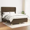 Image de Sommier À Lattes De Lit Avec Matelas Marron Foncé 140x190 Cm Vidaxl