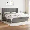 Image de Sommier À Lattes De Lit Avec Matelas Gris Foncé 160x200cm Tissu Vidaxl