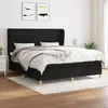 Image de Sommier À Lattes De Lit Avec Matelas Noir 160x200 Cm Tissu Vidaxl