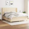 Image de Sommier À Lattes De Lit Avec Matelas Crème 160x200 Cm Tissu Vidaxl