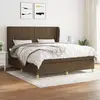 Image de Sommier À Lattes De Lit Avec Matelas Marron Foncé 180x200 Cm Vidaxl