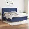 Image de Sommier À Lattes De Lit Avec Matelas Bleu 180x200 Cm Tissu Vidaxl