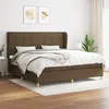 Image de Sommier À Lattes De Lit Avec Matelas Marron Foncé 200x200 Cm Vidaxl