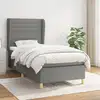 Image de Sommier À Lattes De Lit Avec Matelas Gris Foncé 80x200 Cm Tissu Vidaxl