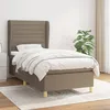 Image de Sommier À Lattes De Lit Avec Matelas Taupe 80x200 Cm Tissu Vidaxl
