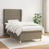 Image de Sommier À Lattes De Lit Avec Matelas Taupe 90x200 Cm Tissu Vidaxl