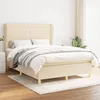 Image de Sommier À Lattes De Lit Avec Matelas Crème 140x190 Cm Tissu Vidaxl