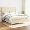 Image de Sommier À Lattes De Lit Avec Matelas Crème 140x200 Cm Tissu Vidaxl