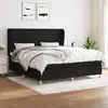 Image de Sommier À Lattes De Lit Avec Matelas Noir 180x200 Cm Tissu Vidaxl