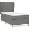 Image de Sommier À Lattes De Lit Avec Matelas Gris Foncé 80x200 Cm Tissu Vidaxl