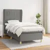 Image de Sommier À Lattes De Lit Et Matelas Gris Foncé 90x190 Cm Tissu Vidaxl