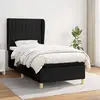Image de Sommier À Lattes De Lit Avec Matelas Noir 90x200 Cm Tissu Vidaxl