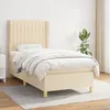 Image de Sommier À Lattes De Lit Avec Matelas Crème 90x200 Cm Tissu Vidaxl