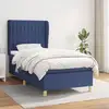 Image de Sommier À Lattes De Lit Avec Matelas Bleu 90x200 Cm Tissu Vidaxl