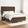 Image de Sommier À Lattes De Lit Avec Matelas Marron Foncé 140x190 Cm Vidaxl