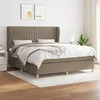 Image de Sommier À Lattes De Lit Avec Matelas Taupe 160x200 Cm Tissu Vidaxl