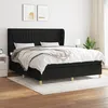 Image de Sommier À Lattes De Lit Avec Matelas Noir 180x200 Cm Tissu Vidaxl