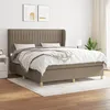 Image de Sommier À Lattes De Lit Avec Matelas Taupe 180x200 Cm Tissu Vidaxl
