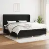 Image de Sommier À Lattes De Lit Avec Matelas Noir 200x200 Cm Tissu Vidaxl