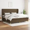 Image de Sommier À Lattes De Lit Avec Matelas Marron Foncé 200x200 Cm Vidaxl