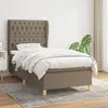 Image de Sommier À Lattes De Lit Avec Matelas Taupe 90x190 Cm Tissu Vidaxl