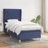 Image de Sommier À Lattes De Lit Avec Matelas Bleu 90x200 Cm Tissu Vidaxl