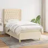 Image de Sommier À Lattes De Lit Avec Matelas Crème 100x200 Cm Tissu Vidaxl