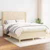 Image de Sommier À Lattes De Lit Avec Matelas Crème 140x190 Cm Tissu Vidaxl