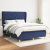 Image de Sommier À Lattes De Lit Avec Matelas Bleu 140x200 Cm Tissu Vidaxl