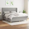 Image de Sommier À Lattes De Lit Avec Matelas Gris Clair 160x200cm Tissu Vidaxl