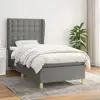 Image de Sommier À Lattes De Lit Avec Matelas Gris Foncé 80x200 Cm Tissu Vidaxl