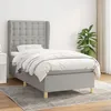 Image de Sommier À Lattes De Lit Et Matelas Gris Clair 90x190 Cm Tissu Vidaxl