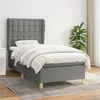 Image de Sommier À Lattes De Lit Et Matelas Gris Foncé 90x190 Cm Tissu Vidaxl