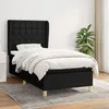 Image de Sommier À Lattes De Lit Avec Matelas Noir 90x190 Cm Tissu Vidaxl