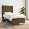 Image de Sommier À Lattes De Lit Avec Matelas Marron Foncé 100x200 Cm Vidaxl