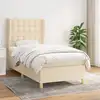 Image de Sommier À Lattes De Lit Avec Matelas Crème 100x200 Cm Tissu Vidaxl