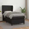 Image de Sommier À Lattes De Lit Avec Matelas Noir 100x200 Cm Similicuir Vidaxl