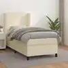 Image de Sommier À Lattes De Lit Avec Matelas Crème 100x200cm Similicuir Vidaxl