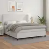 Image de Sommier À Lattes De Lit Avec Matelas Blanc 160x200cm Similicuir Vidaxl