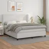 Image de Sommier À Lattes De Lit Avec Matelas Blanc 180x200cm Similicuir Vidaxl