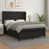 Image de Sommier À Lattes De Lit Avec Matelas Noir 140x200 Cm Similicuir Vidaxl