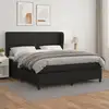 Image de Sommier À Lattes De Lit Avec Matelas Noir 180x200 Cm Similicuir Vidaxl